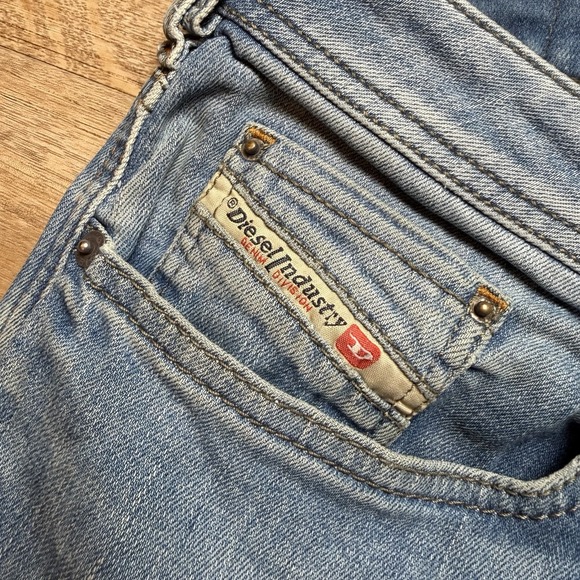 Diesel Zathan Jeans Men 34x32 Blue Regular Bootcut Stretch Light Contrast R831D - Picture 8 of 16